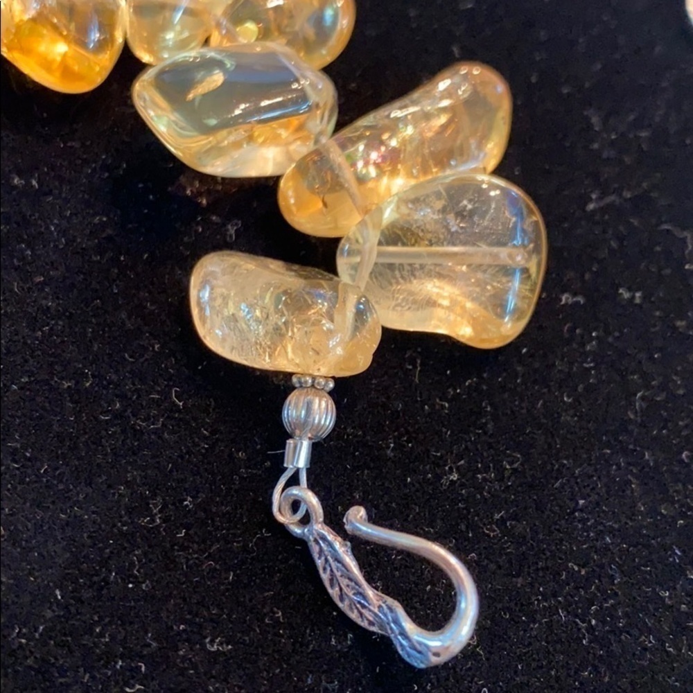 Citrine Tumbled Nugget Collar Necklace Artisan - Picture 11 of 15
